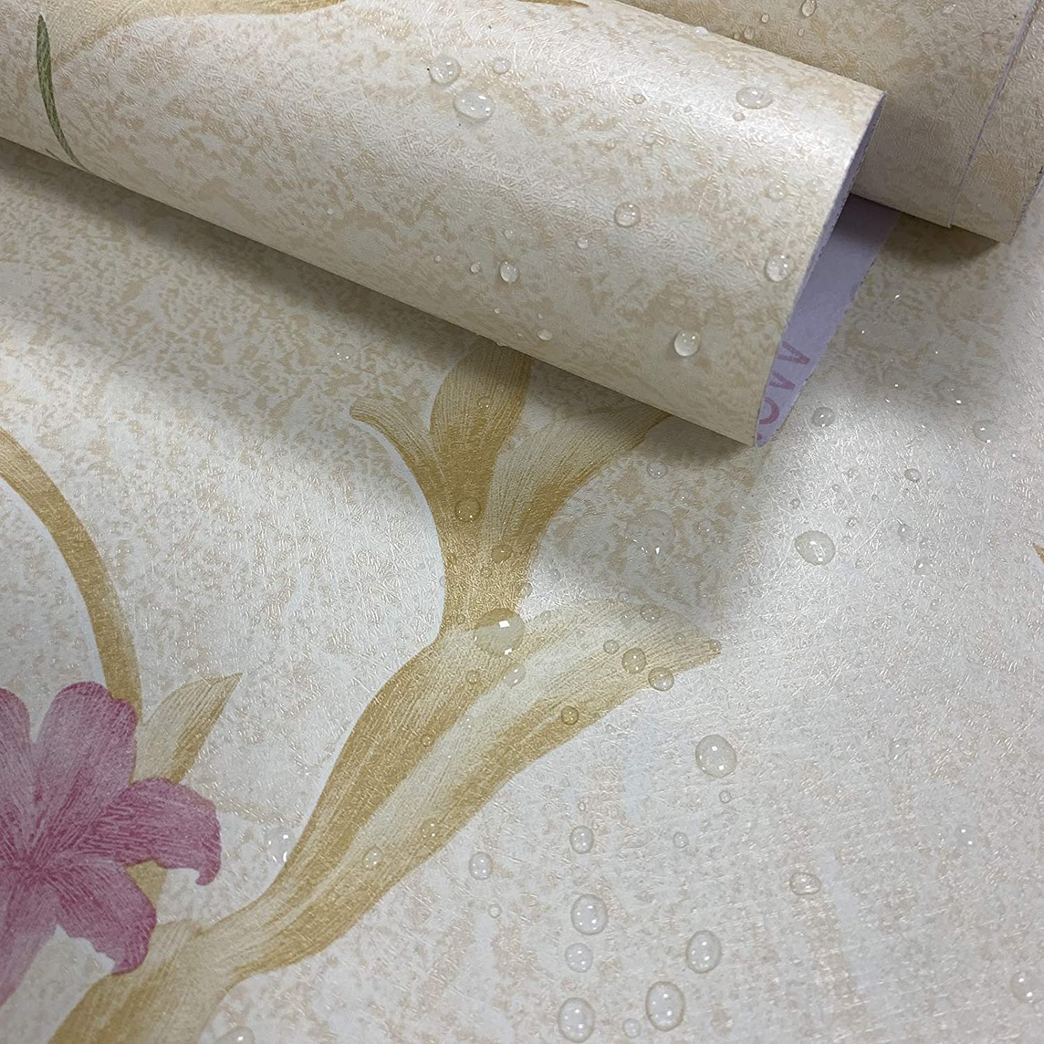 Floral Wallpaper Peel and Stick Wallpaper Rose Floral Self-Adhesive Removable Contact Paper for Shelf Drawer Home Decor