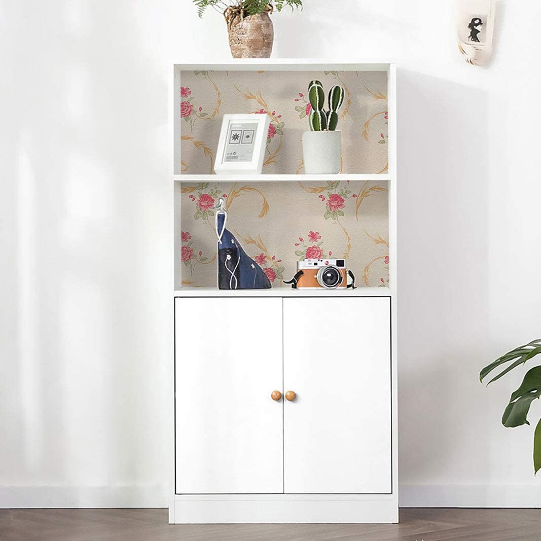Floral Wallpaper Peel and Stick Wallpaper Rose Floral Self-Adhesive Removable Contact Paper for Shelf Drawer Home Decor