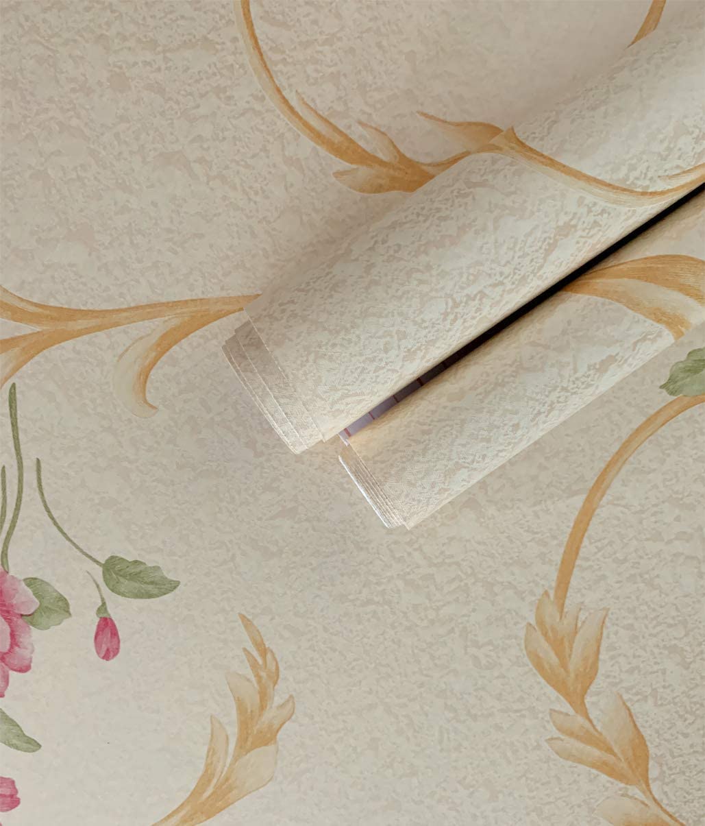 Floral Wallpaper Peel and Stick Wallpaper Rose Floral Self-Adhesive Removable Contact Paper for Shelf Drawer Home Decor