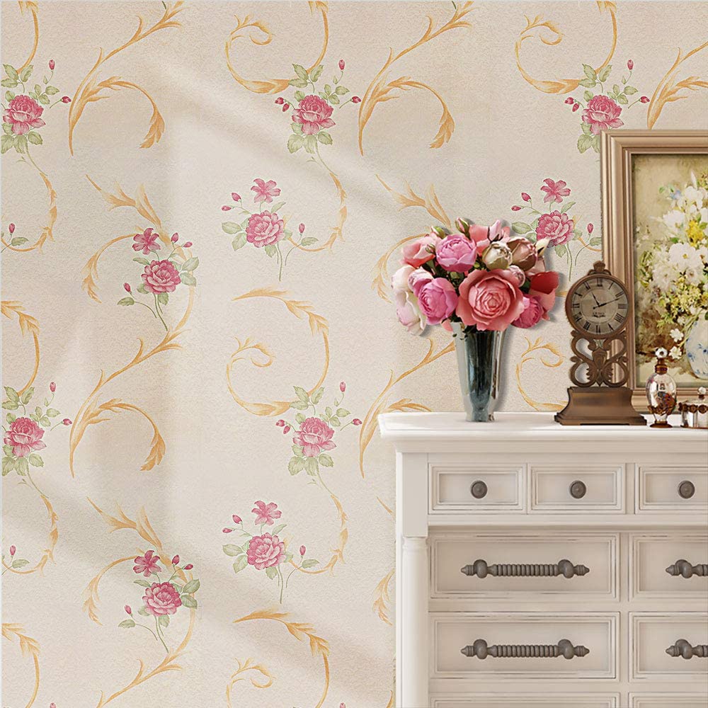 Floral Wallpaper Peel and Stick Wallpaper Rose Floral Self-Adhesive Removable Contact Paper for Shelf Drawer Home Decor