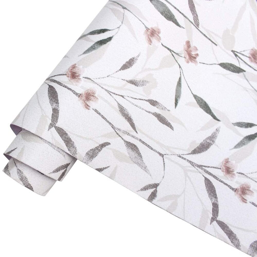 HaoHome Peel and Stick Floral Wallpaper Wall Murals Vinyl Self Adhesive Wall Paper Design for Walls Bedroom Home Decor