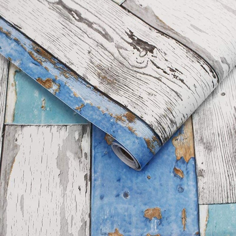 HaoHome Waterproof Peel and Stick Wood Plank Wallpaper Vinyl Self Adhesive WallPaper Design for Walls Bedroom Home Deco