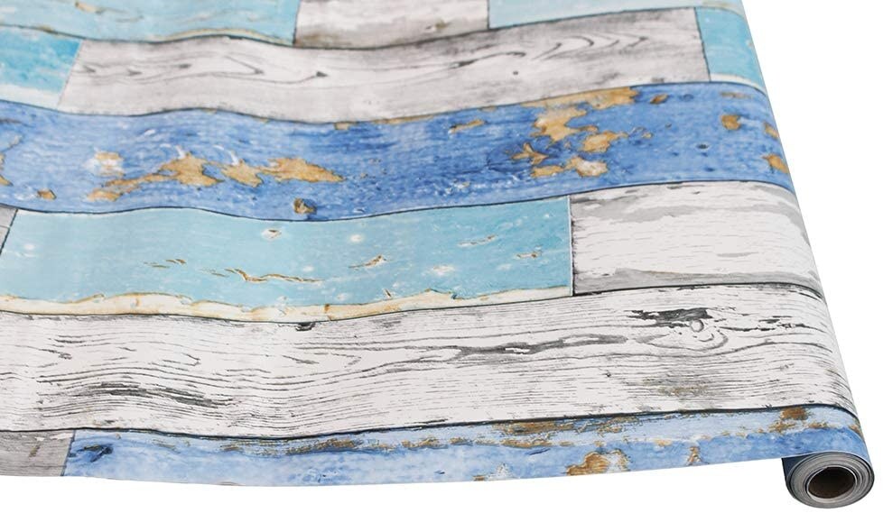 HaoHome Waterproof Peel and Stick Wood Plank Wallpaper Vinyl Self Adhesive WallPaper Design for Walls Bedroom Home Deco