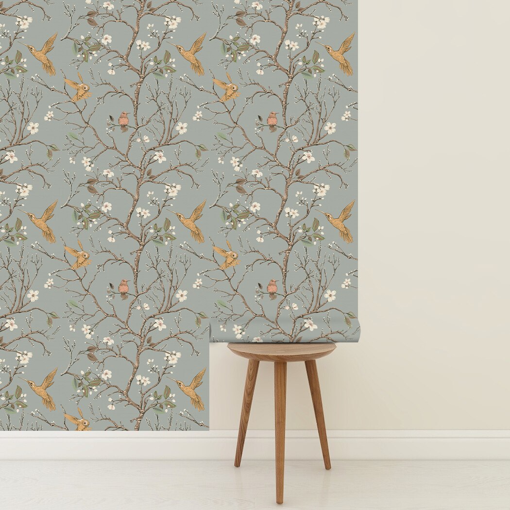 Bird Wallpaper Removable Self Adhesive Printed Wall Paper Decorative Floral Vintage Peel and Stick Contact Paper Shelf Drawer