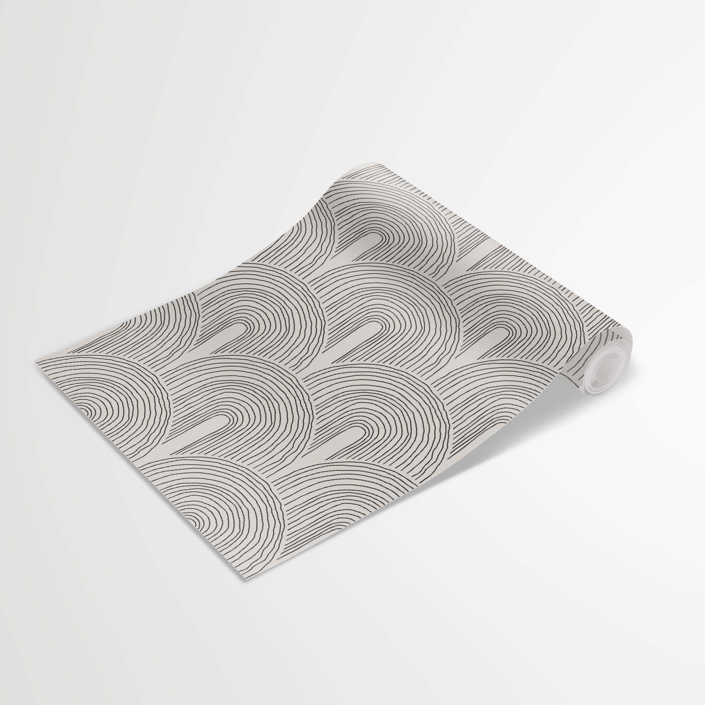 Geometric Arch Peel and Stick Wallpaper Rainbow Black Grey Removable Self Adhesive Wallpaper for Bedroom Living Room Decor