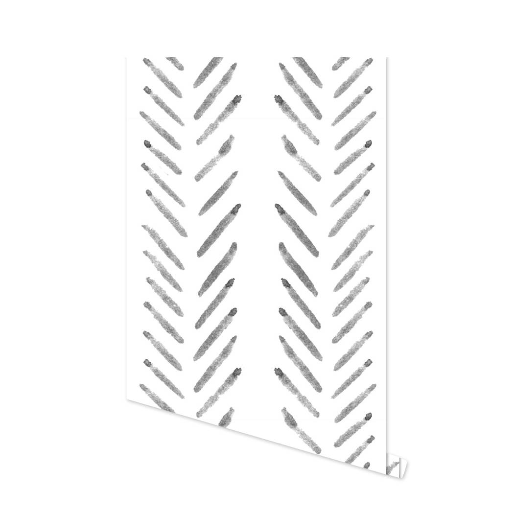 Herringbone Lines Geometry Prepasted Self-Adhesive Wallpaper Black and White Modern Stripe Vinyl Peel and Stick Wallpaper Wall