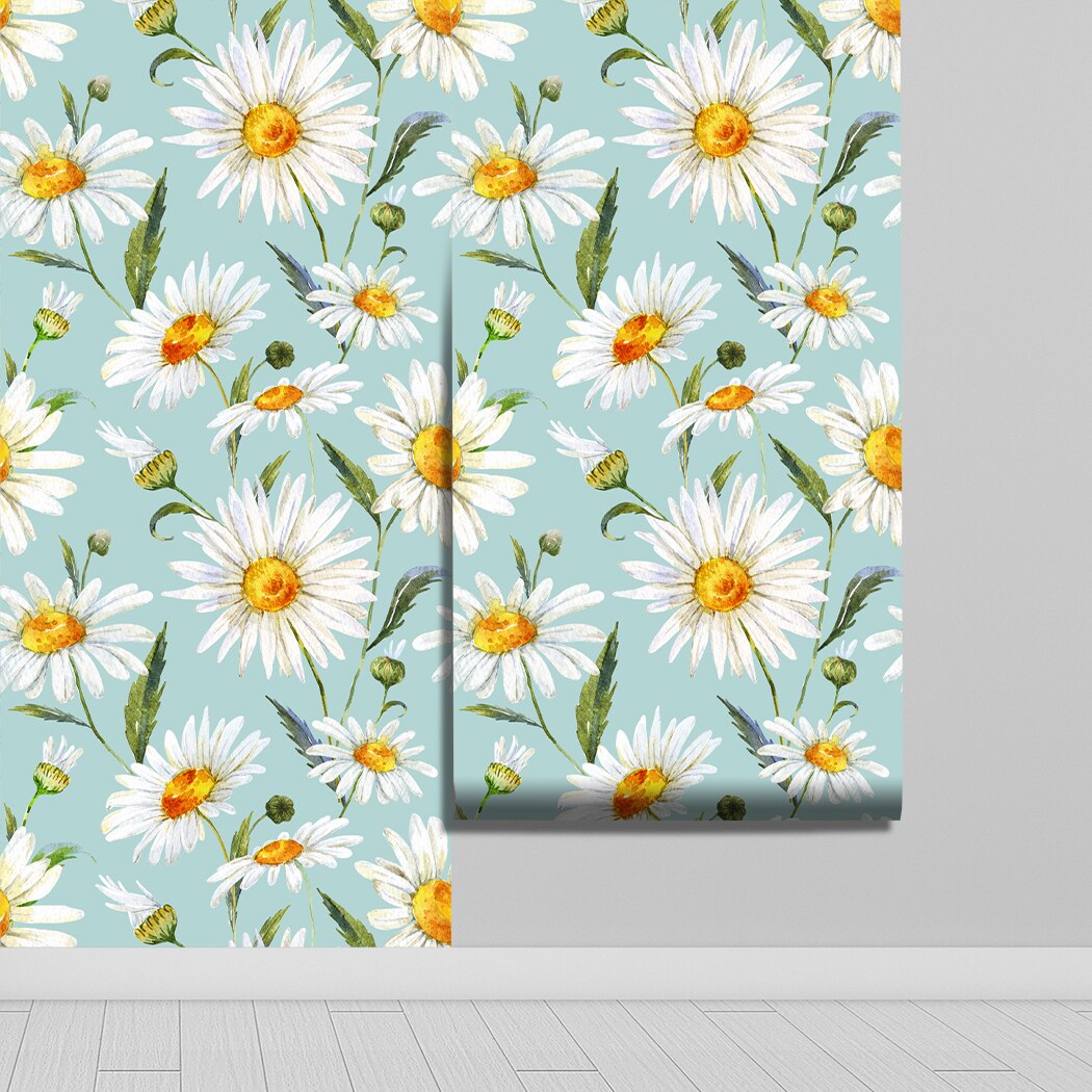 Daisy Self Adhesive Wallpaper Chrysanthemum Floral Peel and Stick Wallpaper Waterproof Removable Contact Paper for Wall Decor