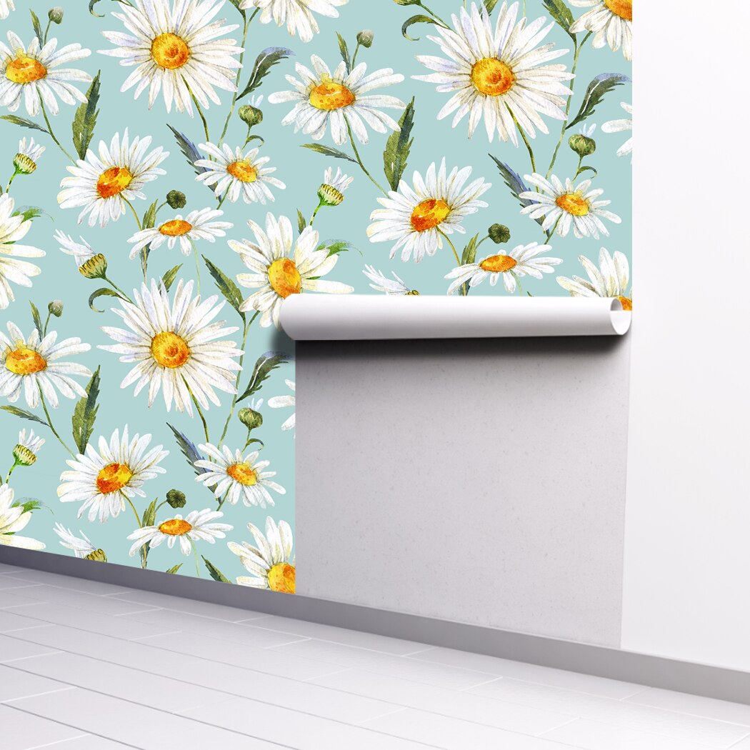 Daisy Self Adhesive Wallpaper Chrysanthemum Floral Peel and Stick Wallpaper Waterproof Removable Contact Paper for Wall Decor