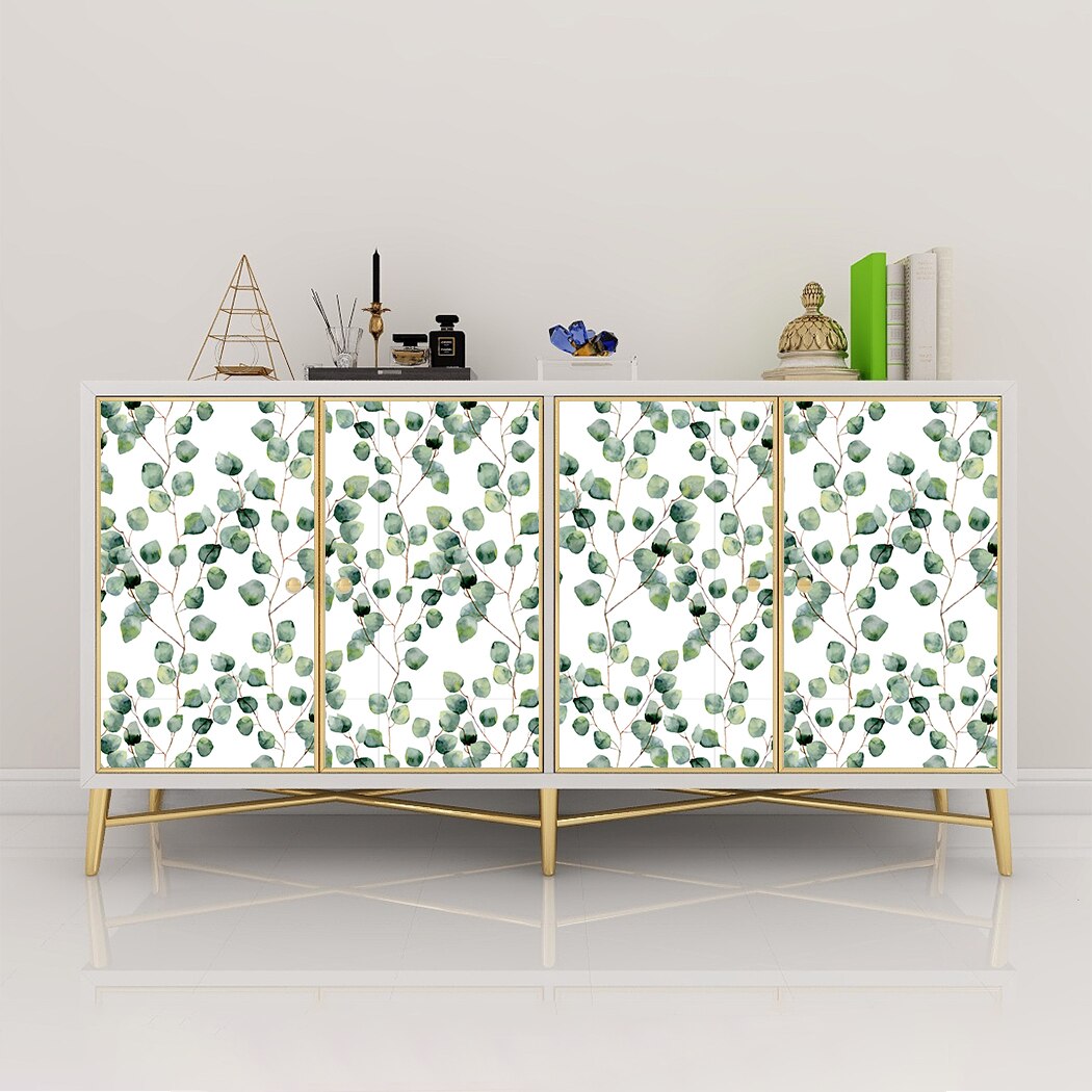 Watercolor Light Green Leaf Peel and Stick Wallpaper Removable Vinyl Green Plants Self Adhesive Wall Paper Wall Renovation