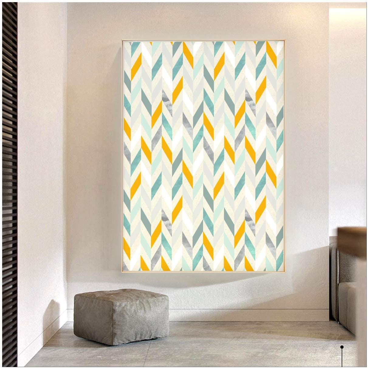 HaoHome 3m Multicolor Herringbone Peel and Stick Wallpaper Self-Adhesive Prepasted Contact Paper Wall Mural For Living Room