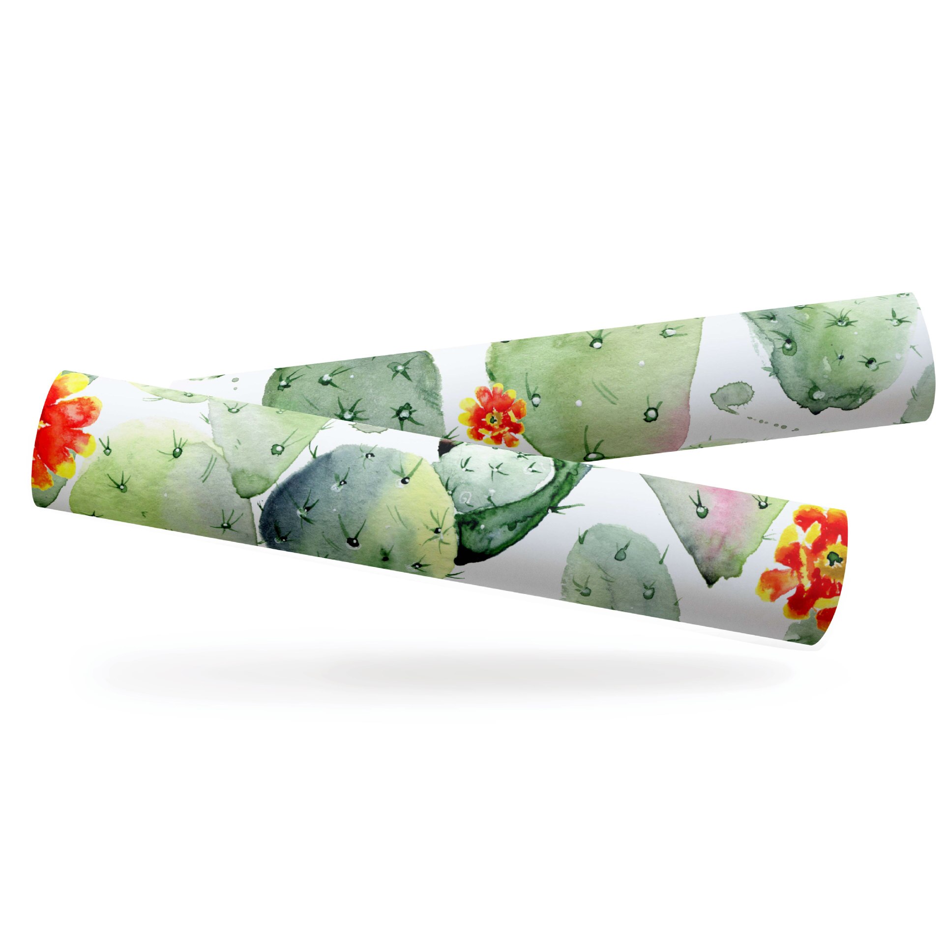 Watercolor Cactus Peel and Stick Removable Wallpaper Green/White Floral Self-Adhesive Prepasted Wallpaper Wall Mural for Decor