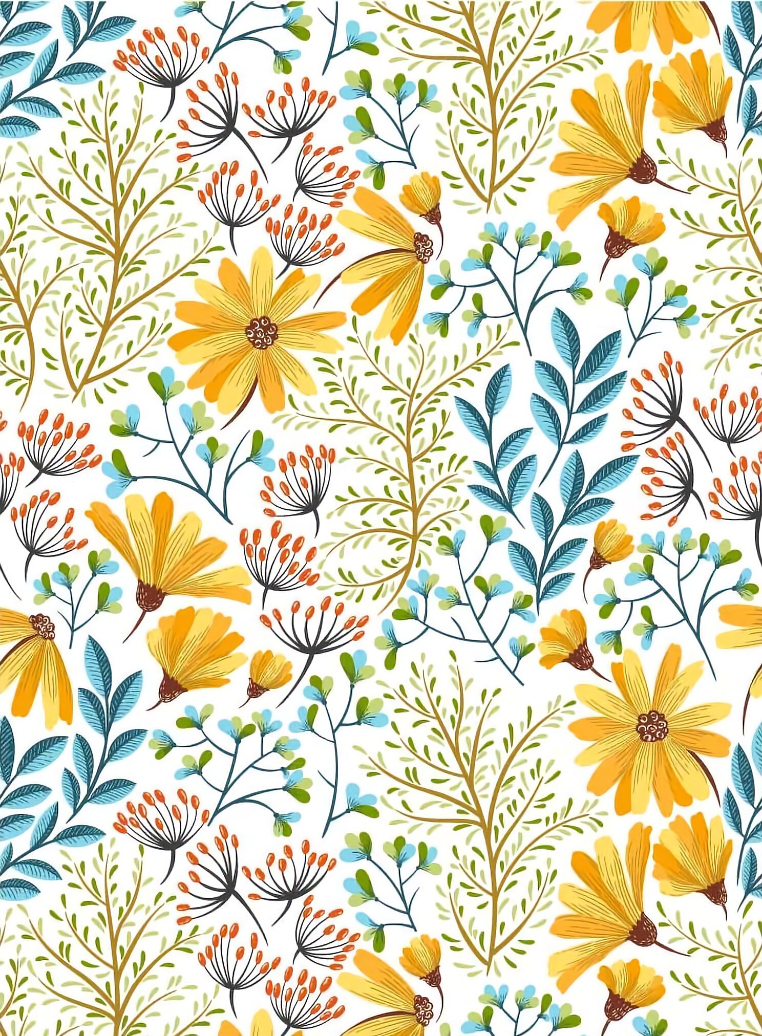 Yellow Floral Peel and Stick Wallpaper Waterproof Flower Self Adhesive Contact Paper Vinyl Film for Bedroom Living Room Decor