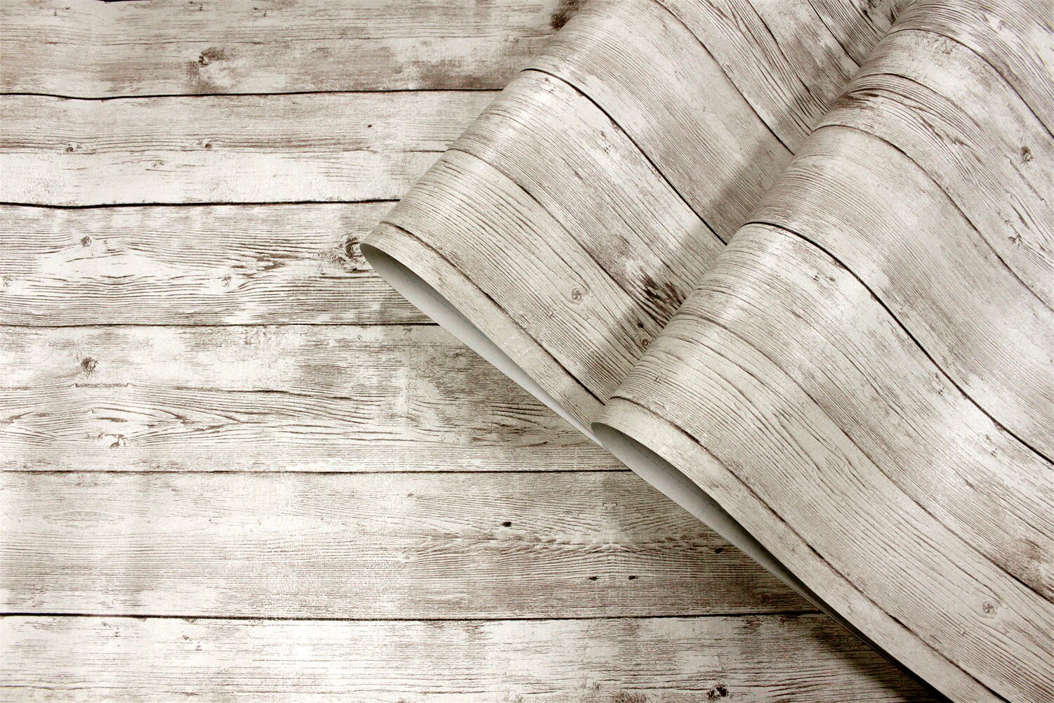 HaoHome Reclaimed Wood Distressed Wood Panel Peel and Stick Wallpaper Self-Adhesive Removable Wall Covering Decorative Vintage