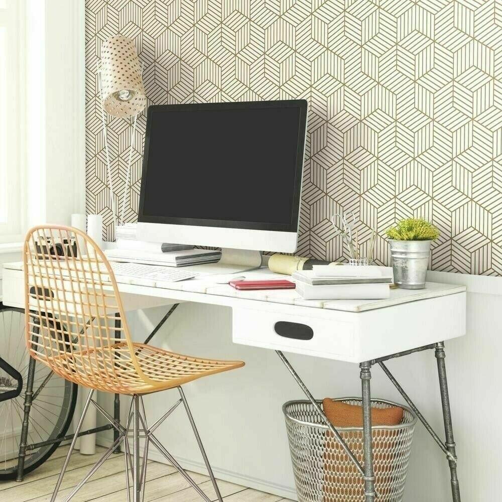 HaoHome Hexagon Contact Paper Removable Peel and Stick Wallpaper Self Adhesive Film For Living Room Bedroom Wall Decor
