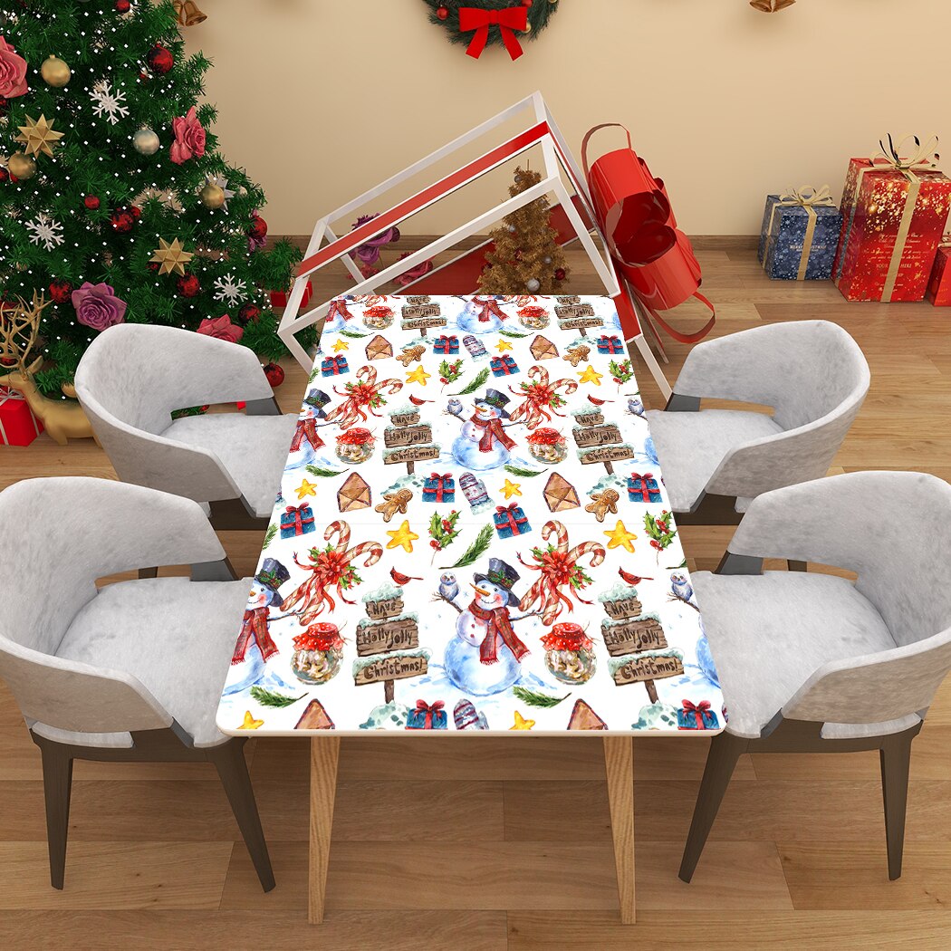 Christmas Snowman Self Adhesive Wallpaper Xmas Gift Box Peel and Stick Wall Stickers Removable Contact Paper for Living Room