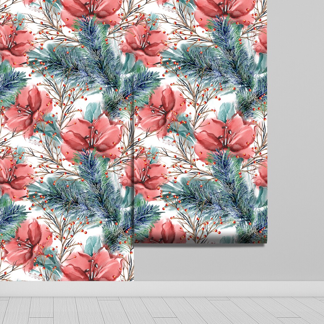 Big Red Peony Flower Self Adhesive Wallpaper Modern Floral Wallpaper Removable Multicolor Vinyl Peel and Stick Contact Paper