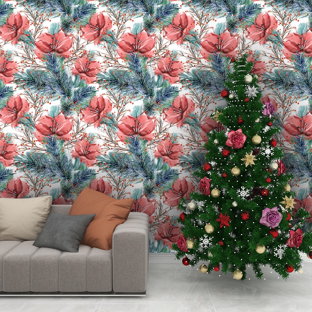 Big Red Peony Flower Self Adhesive Wallpaper Modern Floral Wallpaper Removable Multicolor Vinyl Peel and Stick Contact Paper