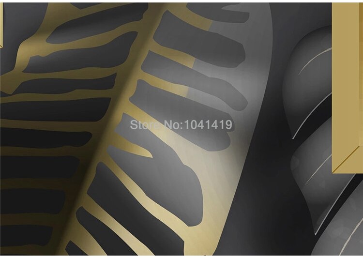 Custom Self-Adhesive Wallpaper Modern Geometry Golden Leaves Tropical Plants Murals Living Room Bedroom Luxury Home Decor Poster