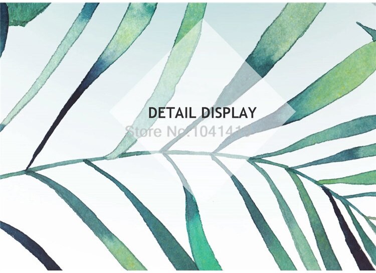 Custom Mural Wallpaper 3D Hand-painted Green Banana Leave Plant Fresco Living Room Bedroom Self-Adhesive Creative Art Wall Decor