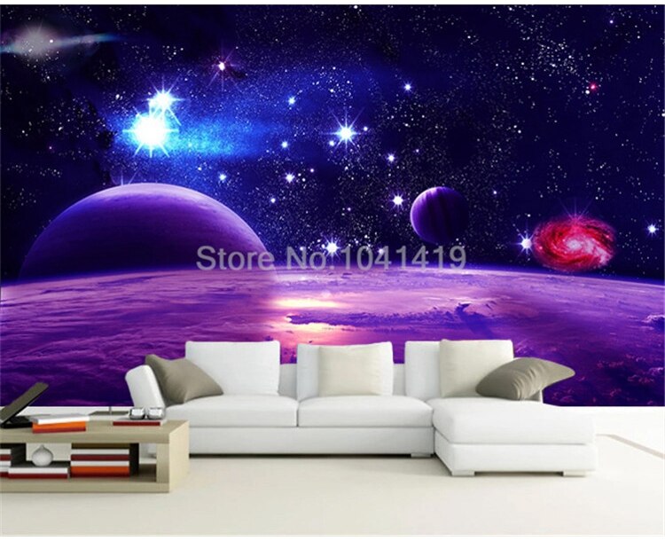Custom Photo Wallpaper 3D Stereo Universe Starry Sky Landscape Mural Living Room TV Sofa Bedroom Home Decor Self-Adhesive Fresco