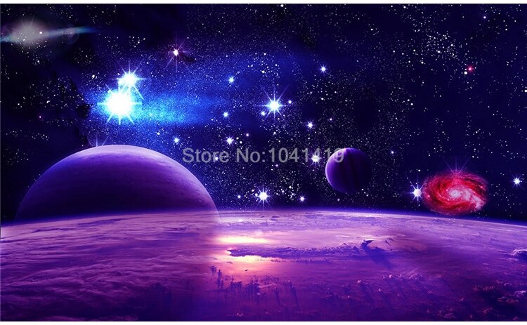 Custom Photo Wallpaper 3D Stereo Universe Starry Sky Landscape Mural Living Room TV Sofa Bedroom Home Decor Self-Adhesive Fresco