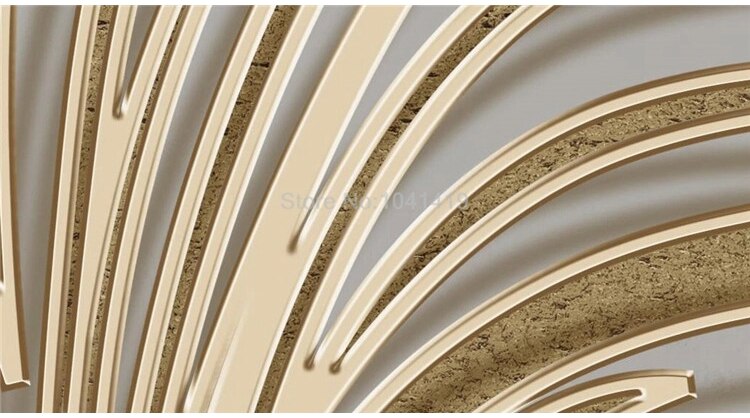 Custom Self-Adhesive Waterproof Mural Wallpaper Light Luxury Hand-painted Creative Tree 3D Golden Embossed Line Background Wall