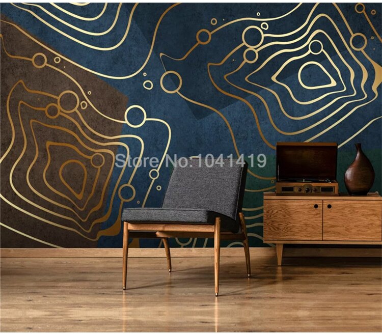 Custom Mural Wallpaper 3D Stereo Personality Abstract Geometry Luxury Mural Living Room Bedroom Self-Adhesive Removable Sticker