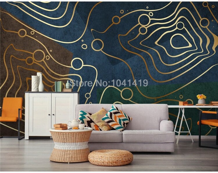 Custom Mural Wallpaper 3D Stereo Personality Abstract Geometry Luxury Mural Living Room Bedroom Self-Adhesive Removable Sticker