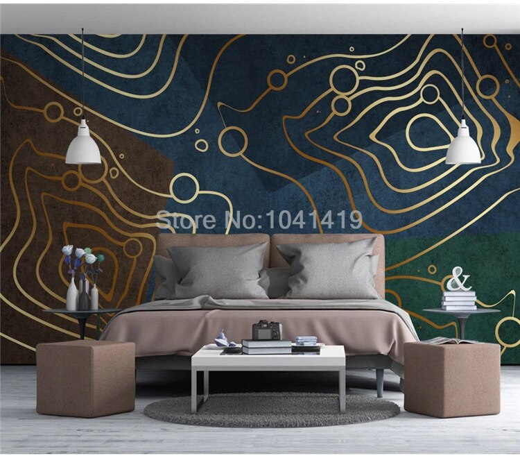 Custom Mural Wallpaper 3D Stereo Personality Abstract Geometry Luxury Mural Living Room Bedroom Self-Adhesive Removable Sticker