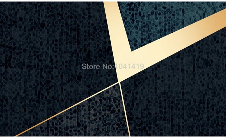 Self-Adhesive Wallpaper Modern Creative 3D Geometric Lines Golden Abstract Waterproof Canvas Photo Murals Living Room 3D Sticker