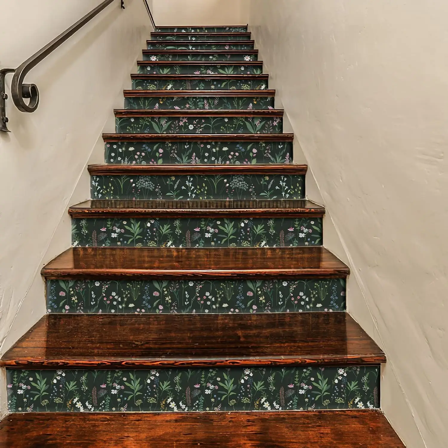 Floral Peel and Stick Wallpaper Vinyl Wallpaper Watercolor Flower Peel and Stick Wallpaper for Kitchen Cabinet Furniture