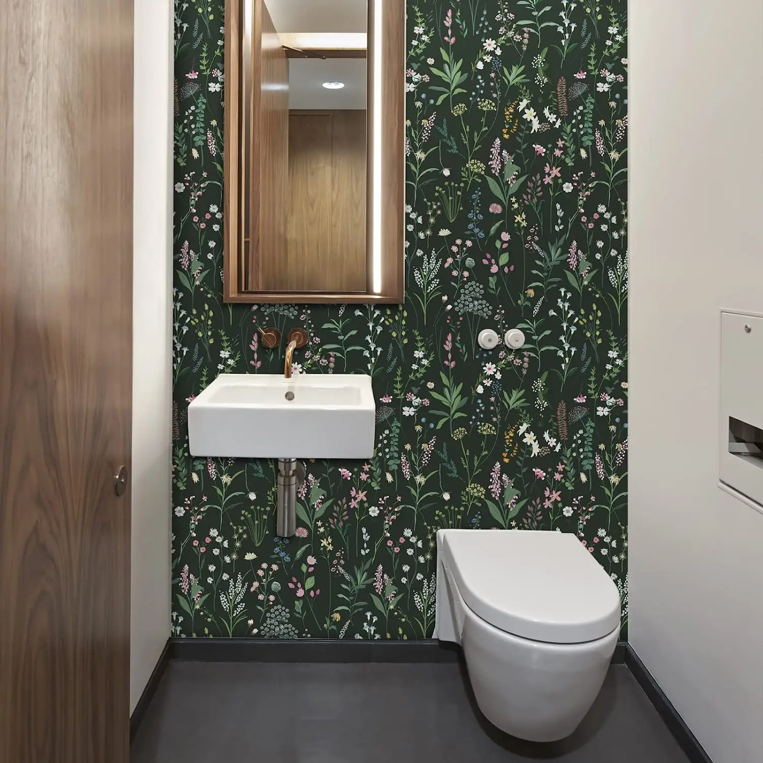 Floral Peel and Stick Wallpaper Vinyl Wallpaper Watercolor Flower Peel and Stick Wallpaper for Kitchen Cabinet Furniture