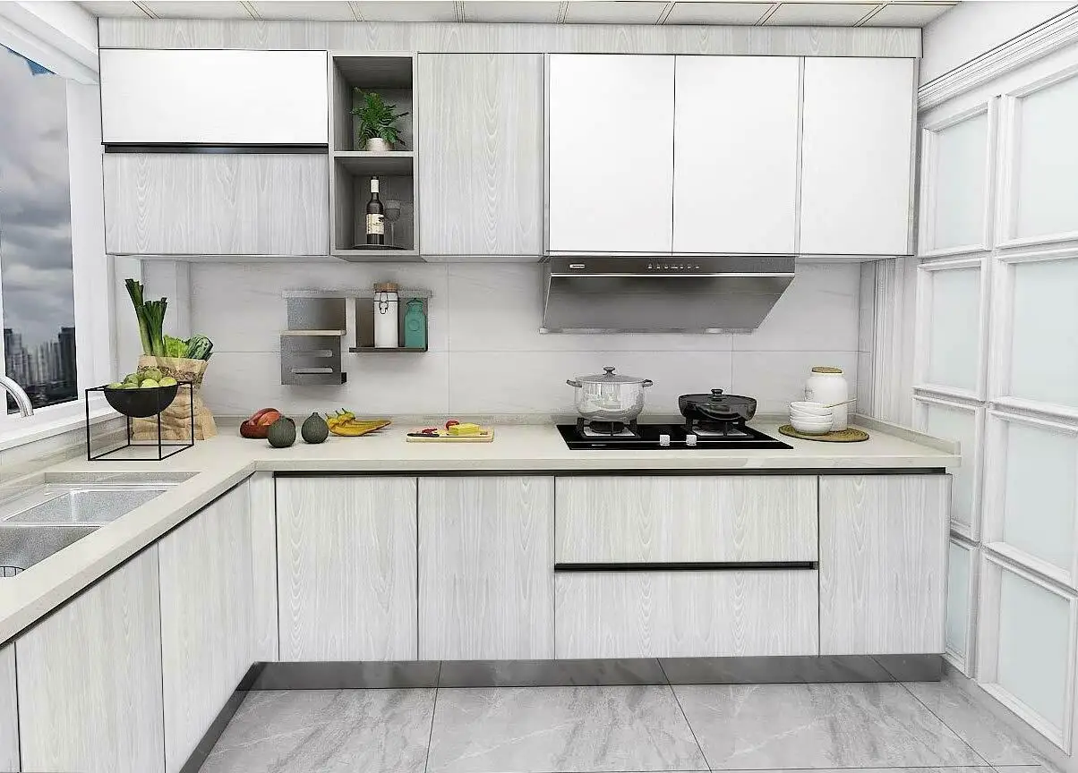 HaoHome Gray Wood Grain Peel and Stick Wallpaper Wood Shlef Liner Removable Contact Paper Self Adhesive Grey Wall Covering