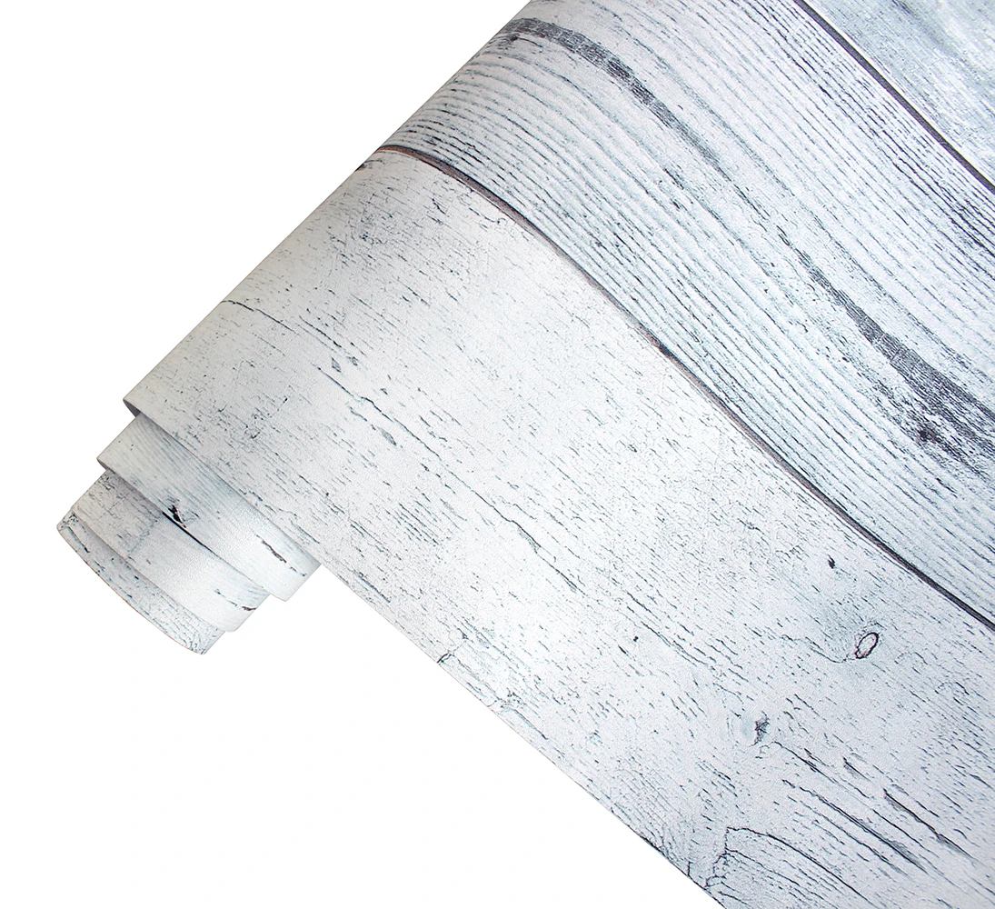 HaoHome Peel and Stick Wood Wallpaper Scandinavian Style Vinyl Self-Adhesive Vintage Faux Wood Contact Paper For Home Decor