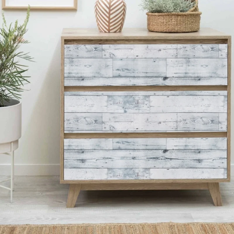 HaoHome Peel and Stick Wood Wallpaper Scandinavian Style Vinyl Self-Adhesive Vintage Faux Wood Contact Paper For Home Decor