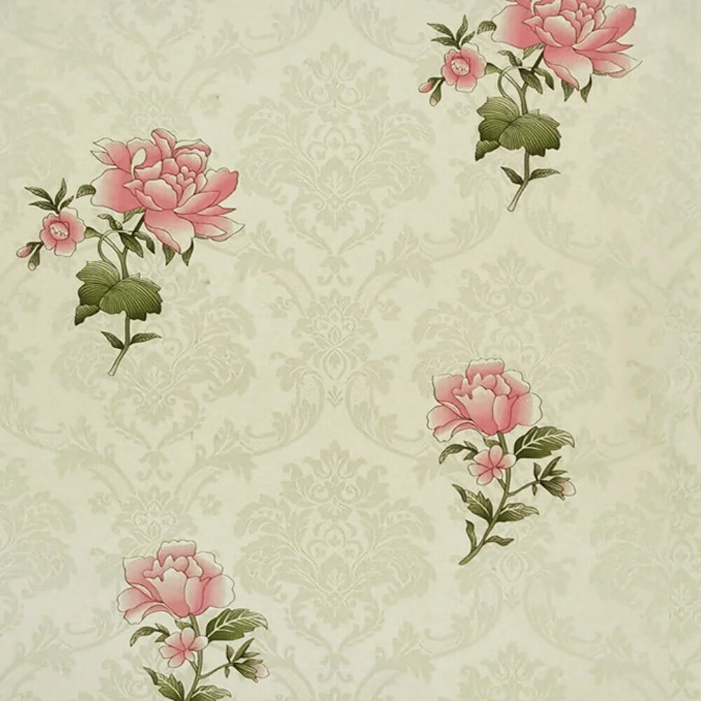 HaoHome Yellow Wallpaper Hibiscus Flower Peel and Stick Contact Paper Removable Vinyl Waterproof For Living Room Wall Decor