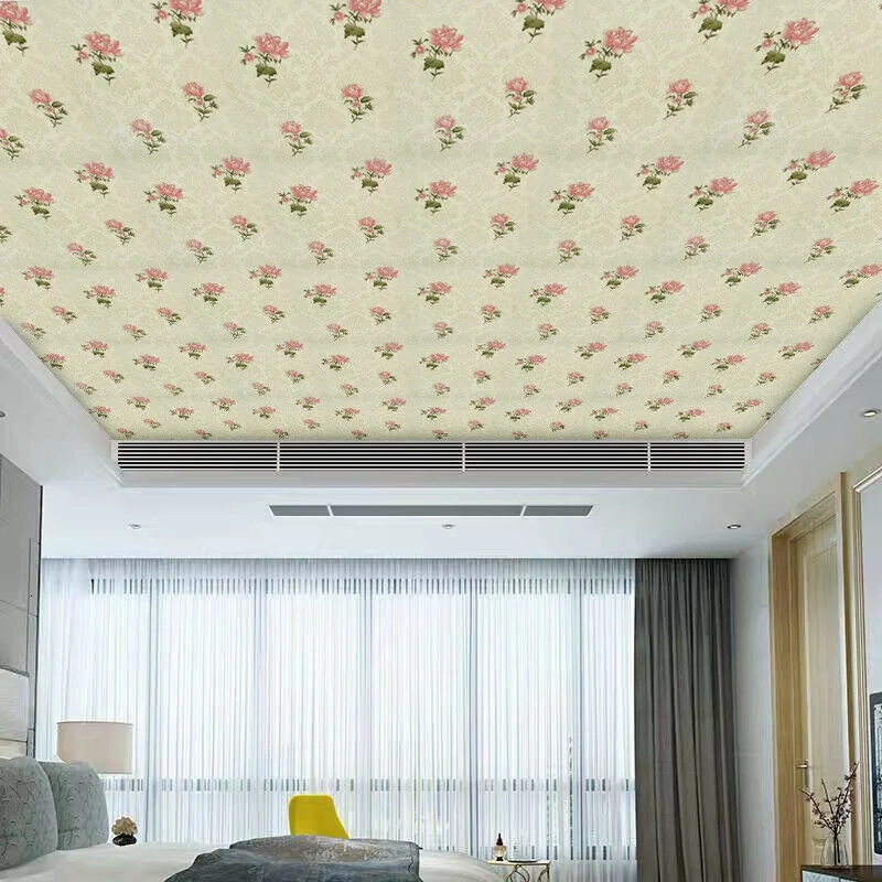 HaoHome Yellow Wallpaper Hibiscus Flower Peel and Stick Contact Paper Removable Vinyl Waterproof For Living Room Wall Decor