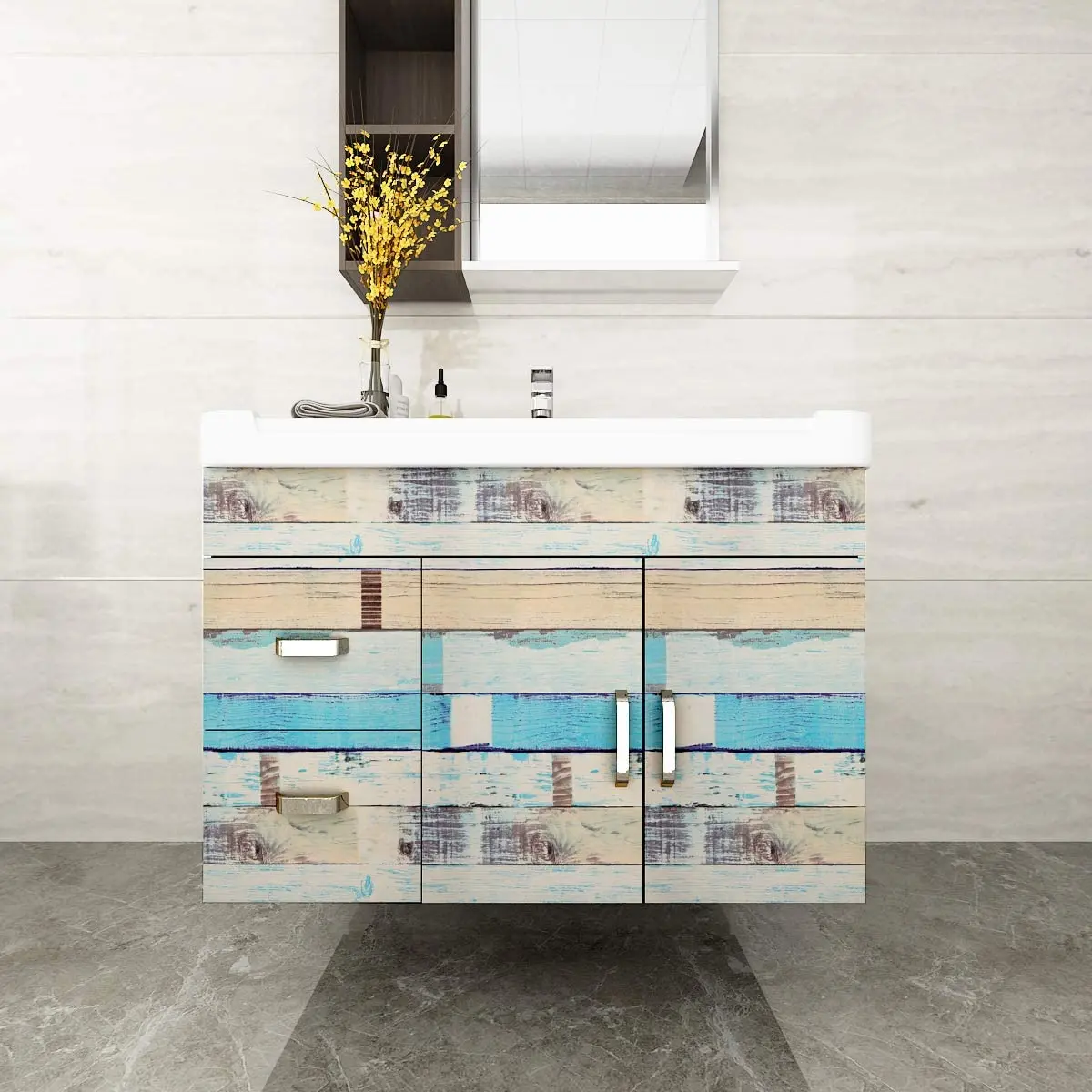 HaoHome Wood Panels 1Wood Peel and Stick Wallpaper Self Adhesive Wood Paper Vintage Wood Planks Wallpaper for Bedroom Cabinet