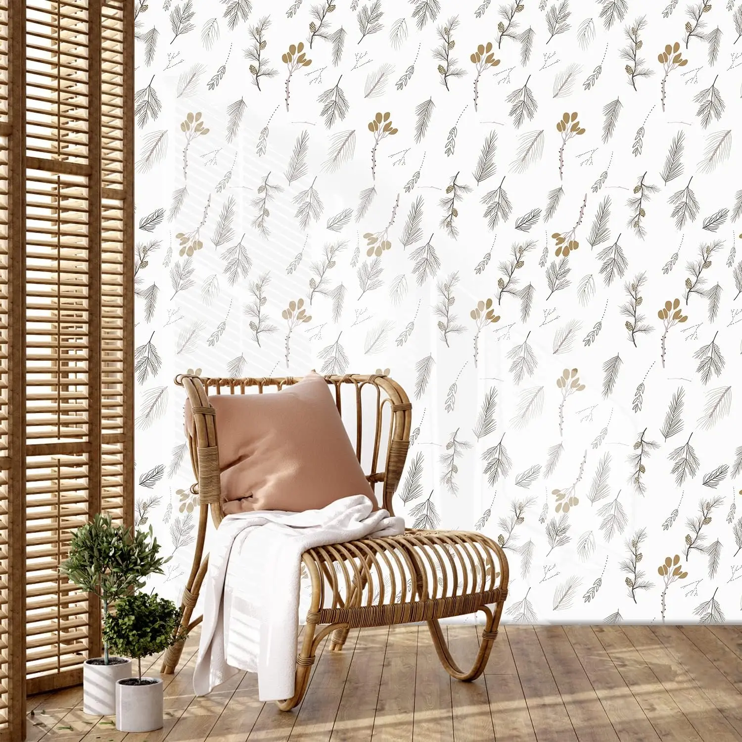 Floral Peel and Stick Wallpaper Botanical Self Adhesive Wallpaper Boho Removable Waterproof Wallpaper for Bedroom Wall Decor