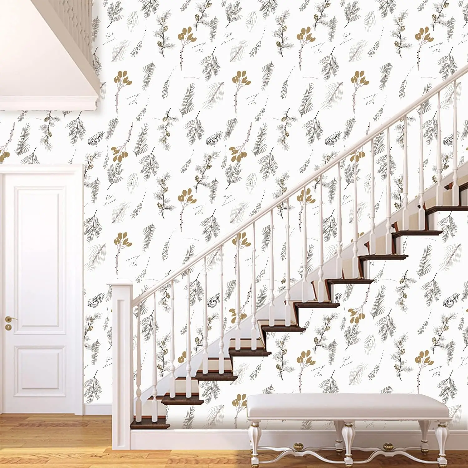 Floral Peel and Stick Wallpaper Botanical Self Adhesive Wallpaper Boho Removable Waterproof Wallpaper for Bedroom Wall Decor