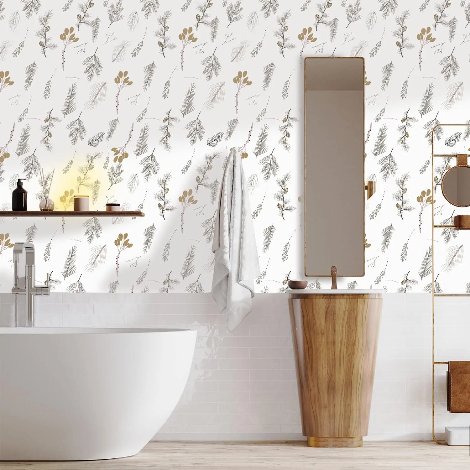 Floral Peel and Stick Wallpaper Botanical Self Adhesive Wallpaper Boho Removable Waterproof Wallpaper for Bedroom Wall Decor