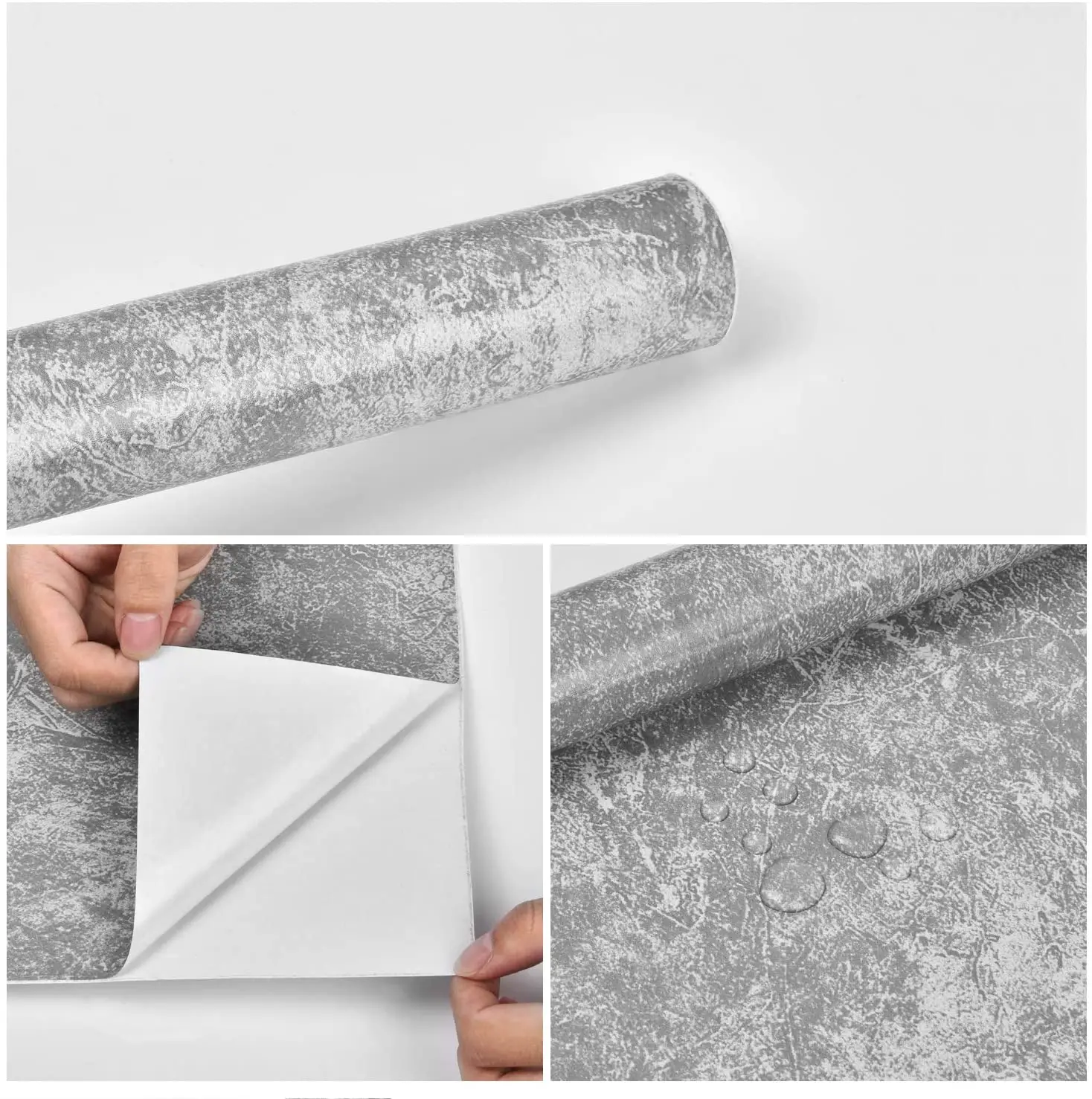 Faux Cement Contact Paper Gray Cement Peel and Stick Wallpaper Concrete Self Adhesive Waterproof Vinyl Wallpaper for Home Decor