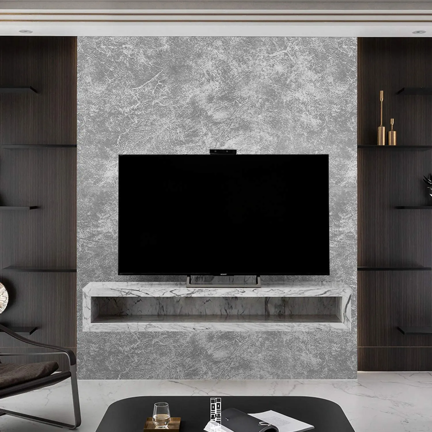 Faux Cement Contact Paper Gray Cement Peel and Stick Wallpaper Concrete Self Adhesive Waterproof Vinyl Wallpaper for Home Decor