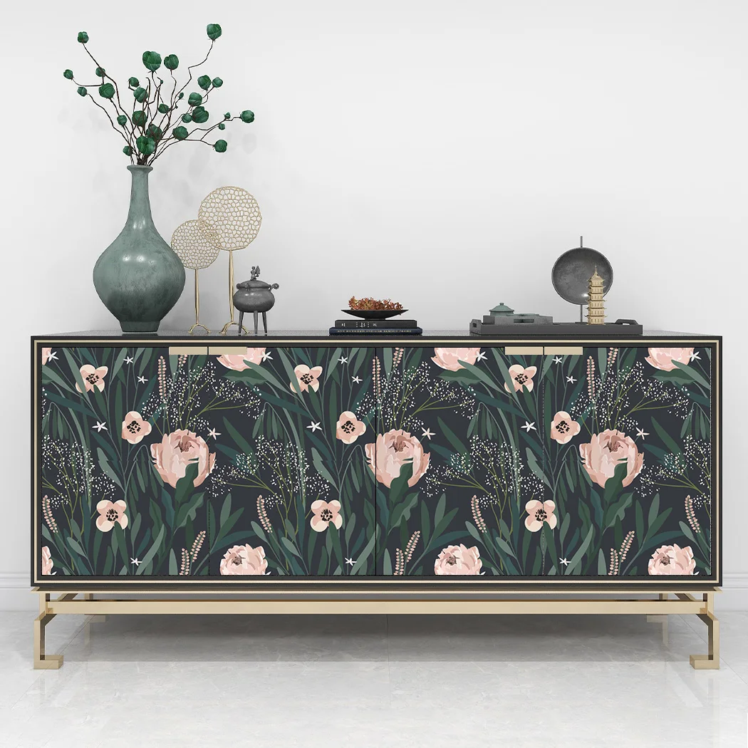 Watercolor Pink Floral Peel and Stick Wallpaper Vinyl Solid Color Self Adhesive Removable Waterproof Wallpaper for Bathroom