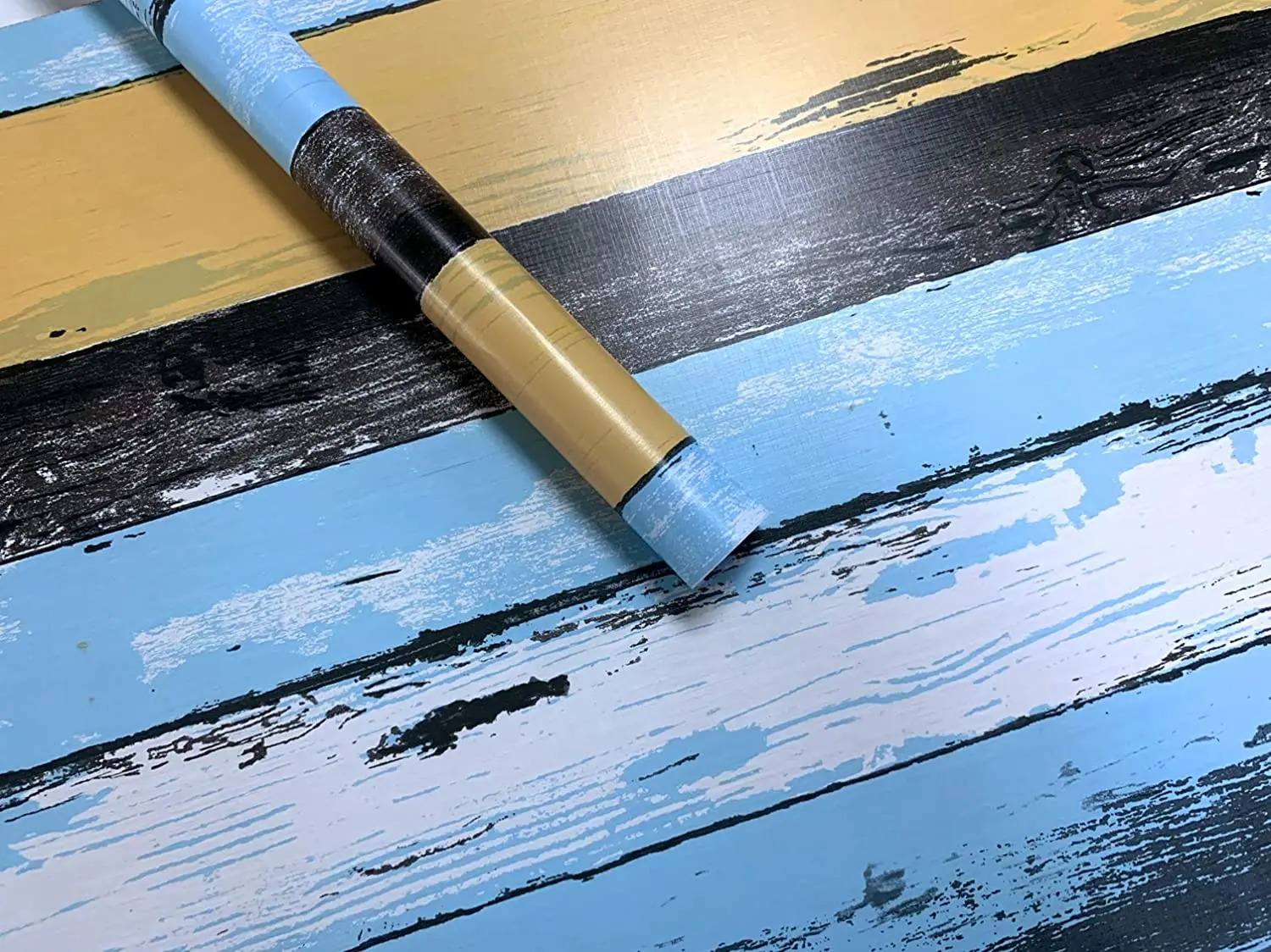 HaoHome Retro Multicolor Stripe Wallpaper Blue Peel and Stick Wallpaper Self Adhesive Wallpaper Vinyl Waterproof Removable HaoHome Retro Multicolor Stripe Wallpaper Blue Peel and Stick Wallpaper Self Adhesive Wallpaper Vinyl Waterproof Removable