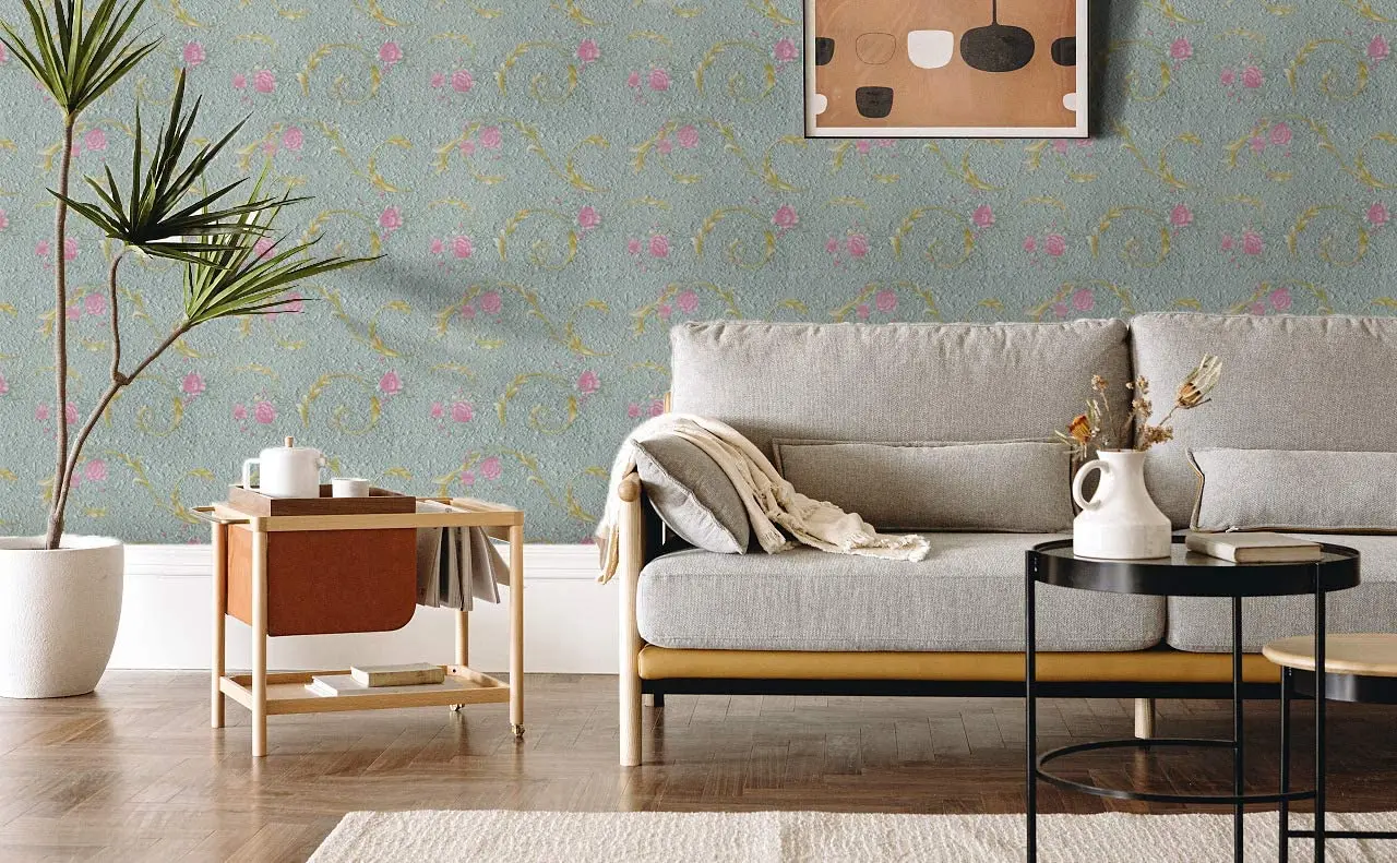 HaoHome Rose Floral Peel and Stick Wallpaper Decorative PVC Furniture Renovation Shelf Liner Self Adhesive Removable Waterproof