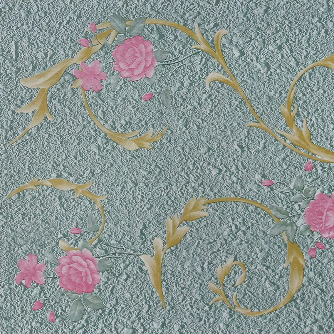 HaoHome Rose Floral Peel and Stick Wallpaper Decorative PVC Furniture Renovation Shelf Liner Self Adhesive Removable Waterproof