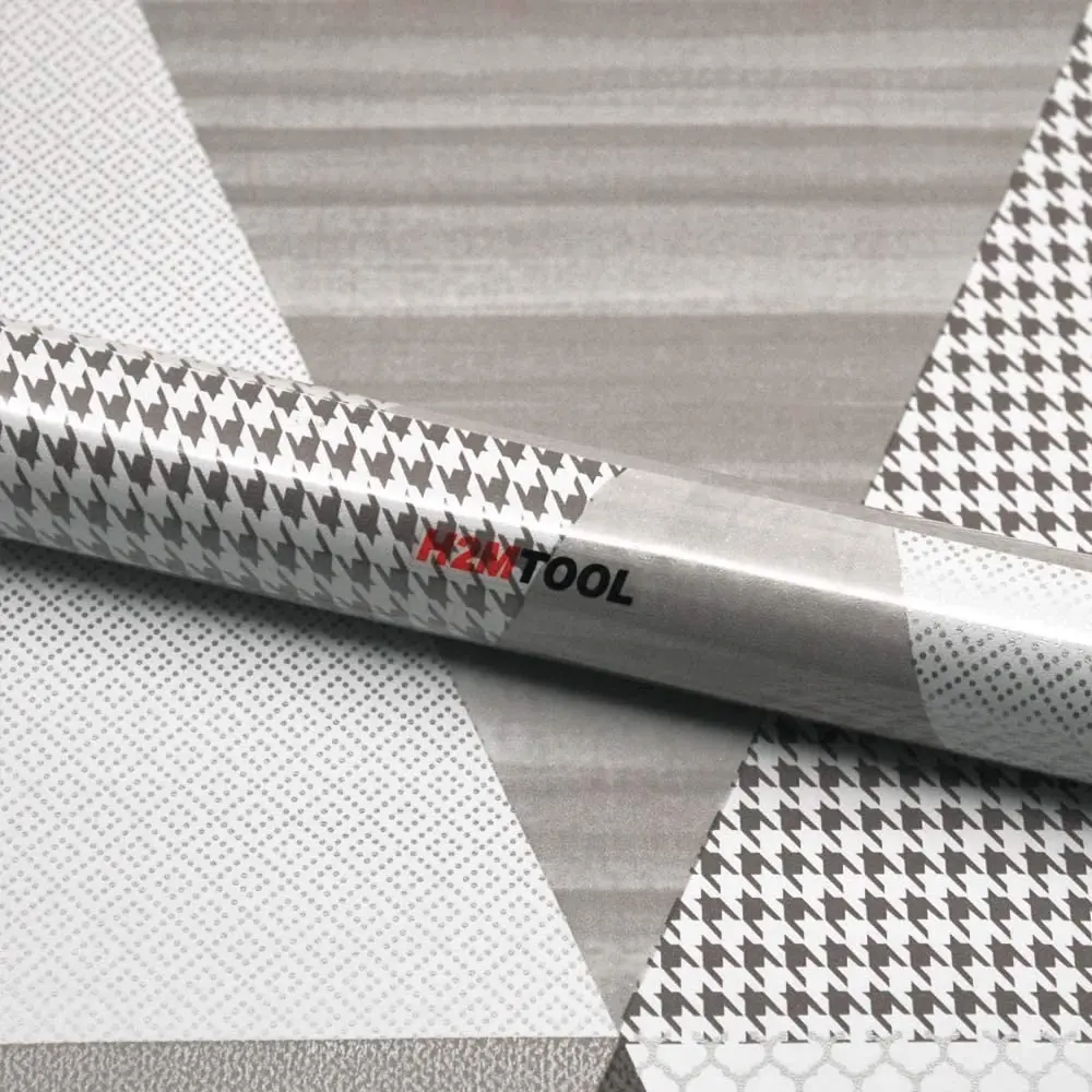 HaoHome Grey Triangle Geometric Wallpaper Removable Self Adhesive Triangle Wallpaper for Cabinets Countertops Furniture Decor