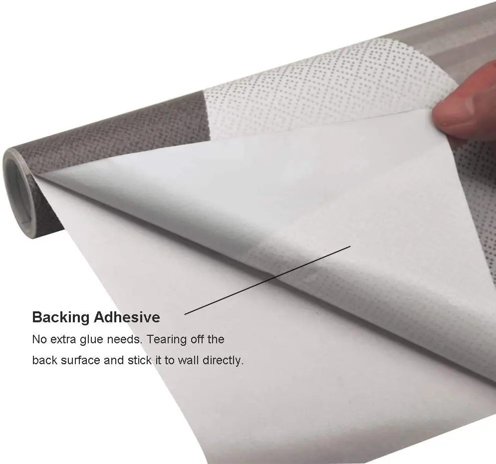 HaoHome Grey Triangle Geometric Wallpaper Removable Self Adhesive Triangle Wallpaper for Cabinets Countertops Furniture Decor