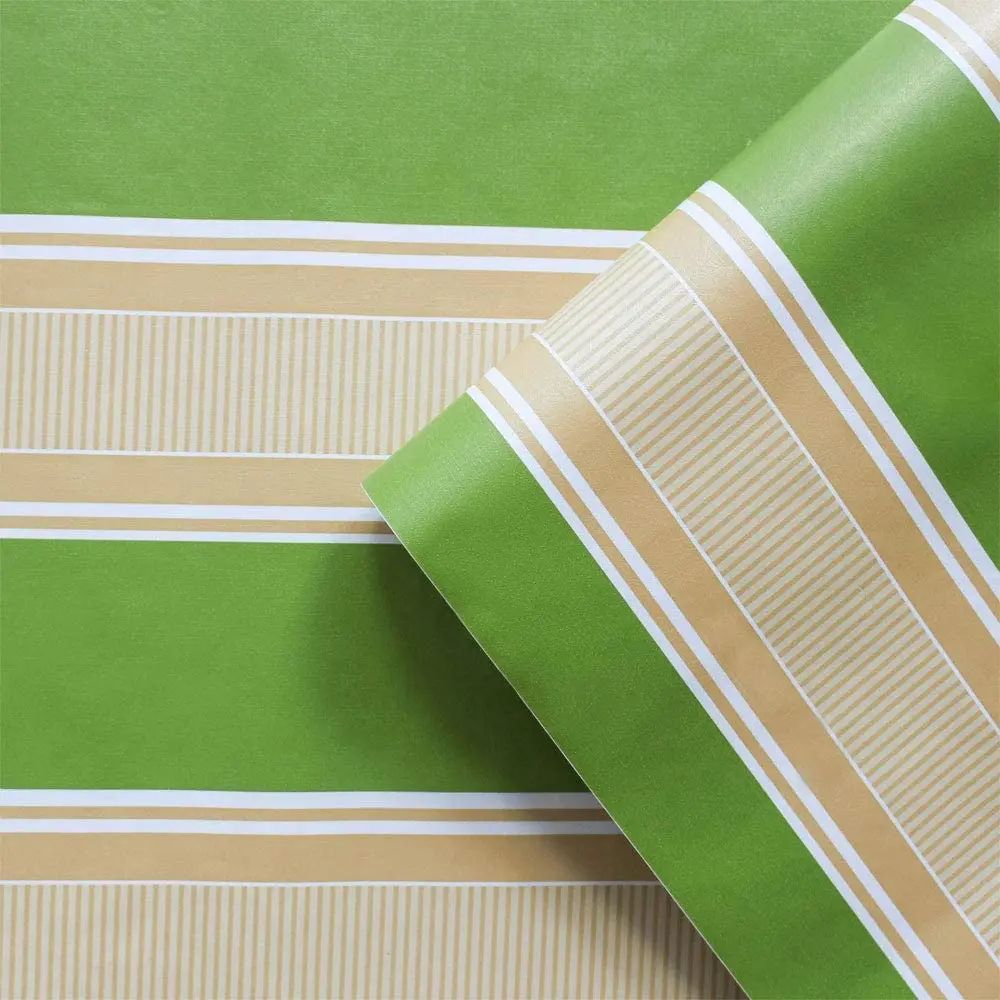Self-Adhesive Wallpaper Splicing Stripes Peel and Stick Wallpaper Yellow Green Stripe Vinyl Wallpaper Shelf Paper for Wall Decal